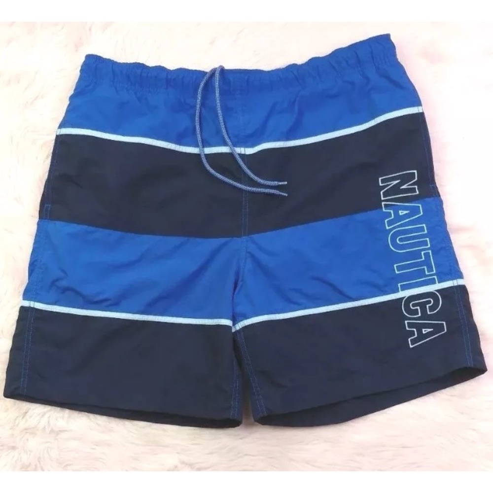 Vintage 90s NAUTICA Swim Trunks Shorts Blue  M